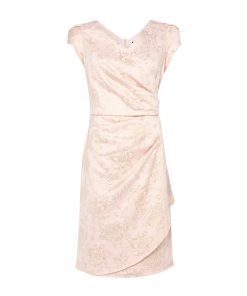 Frank Lyman Petal Sleeve Jacquard Dress - Blush/Gold