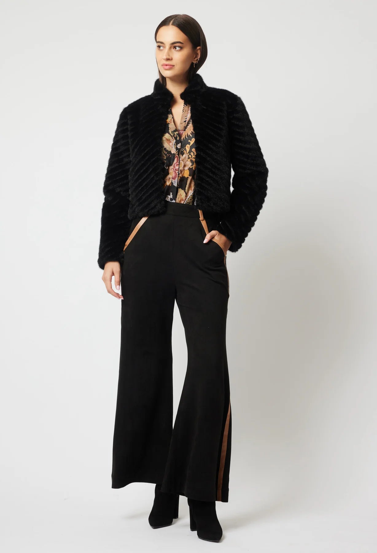 Once Was Altair Faux Fur Jacket - Black - Image 6