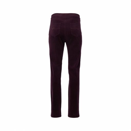 Vassalli Bay Cord Pull On Slim Leg - Mulberry - Sarah Gabrielle