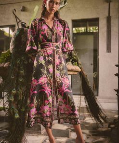 Once Was Carmen Silk/Cotton Maxi Dress - Anthos Lotos