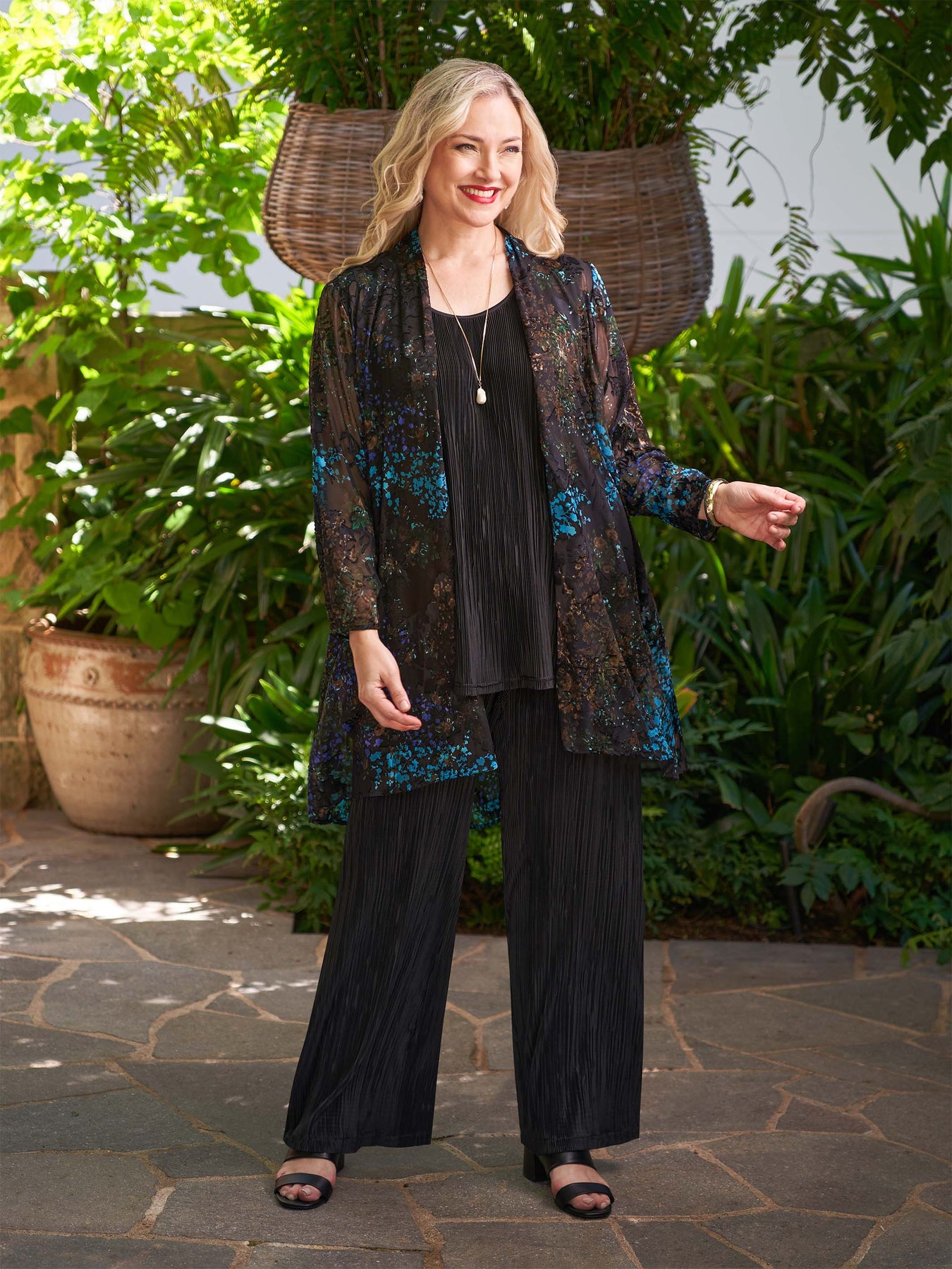 Swish Floaty Evening long Jacket- Patina Copper - Image 2