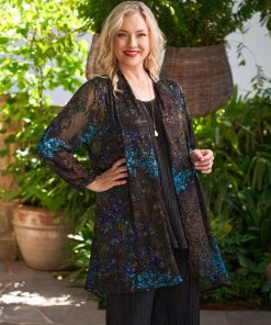 Swish Floaty Evening long Jacket- Patina Copper