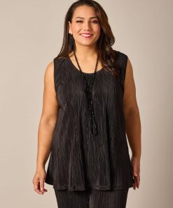 Swish Pleated Cami - Black
