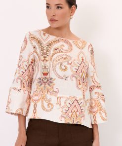 Adorne Phoenix Linen Top-Print