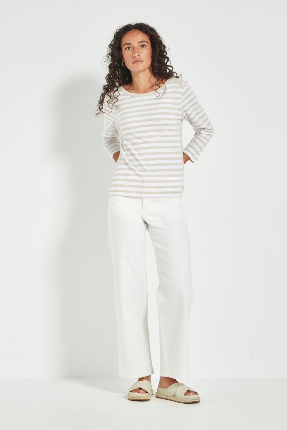 Verge Horizon Top - Cashew/White Stripe