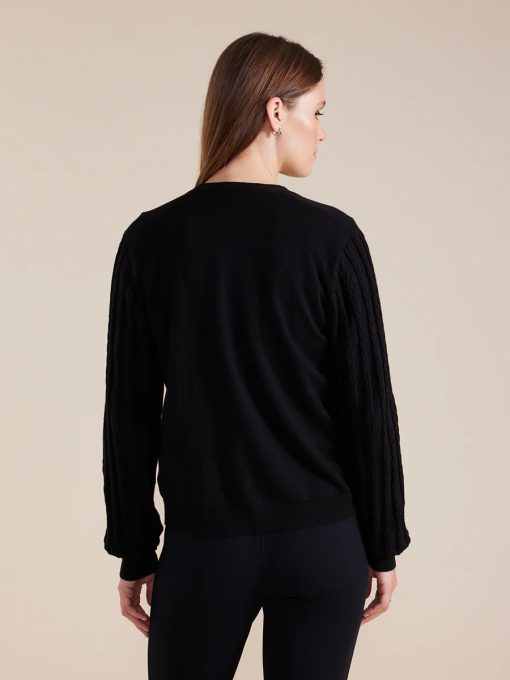 Marco Polo Cable Sleeve Cardigan Black - Image 3
