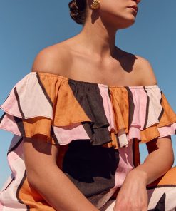 Adorne Serena Stripe Linen Frill Top