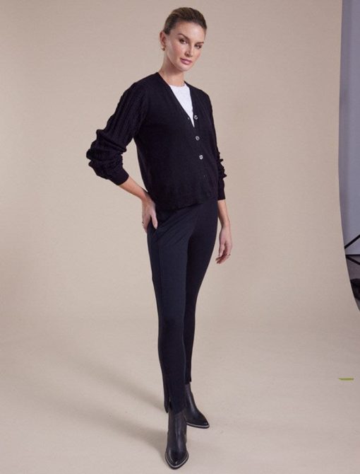 Marco Polo Cable Sleeve Cardigan Black - Image 6