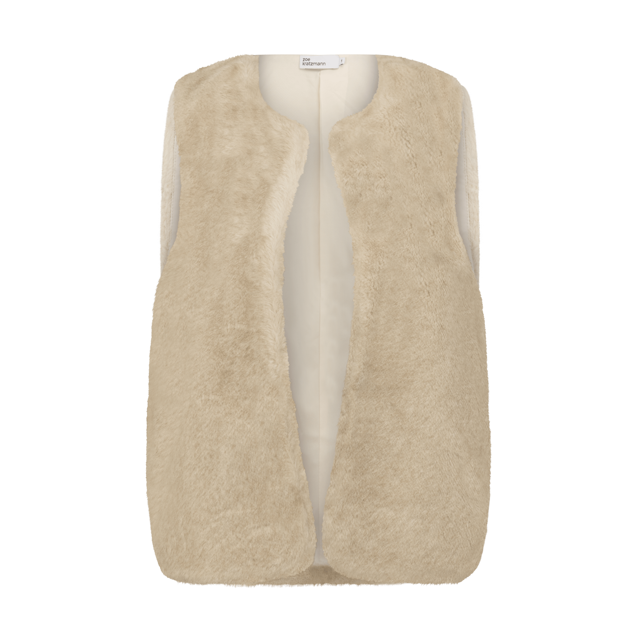 Zoe Kratzmann Affirm Faux Fur Vest - Ecru - Image 8