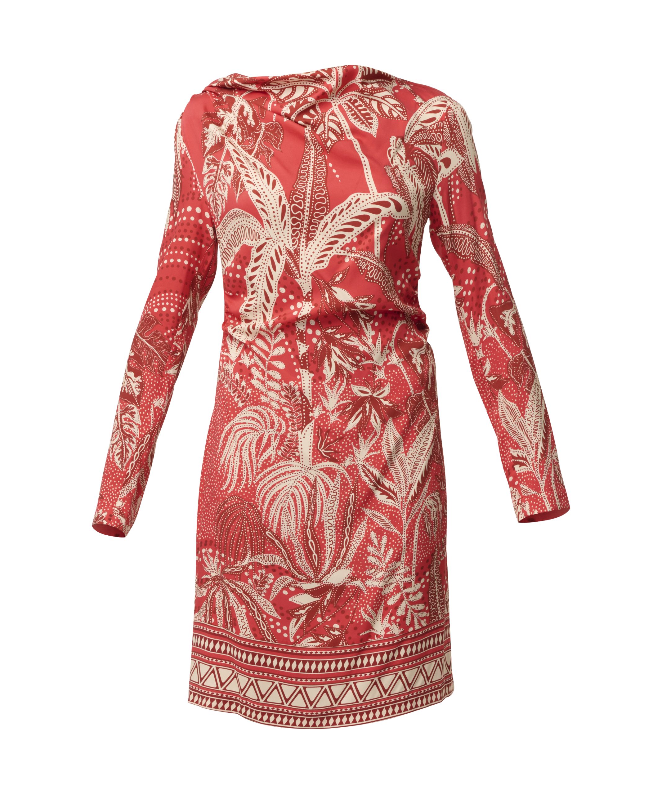 Once Was Helsa Draped Neck Long Sleeve Dress - Crimson Palms - Image 7