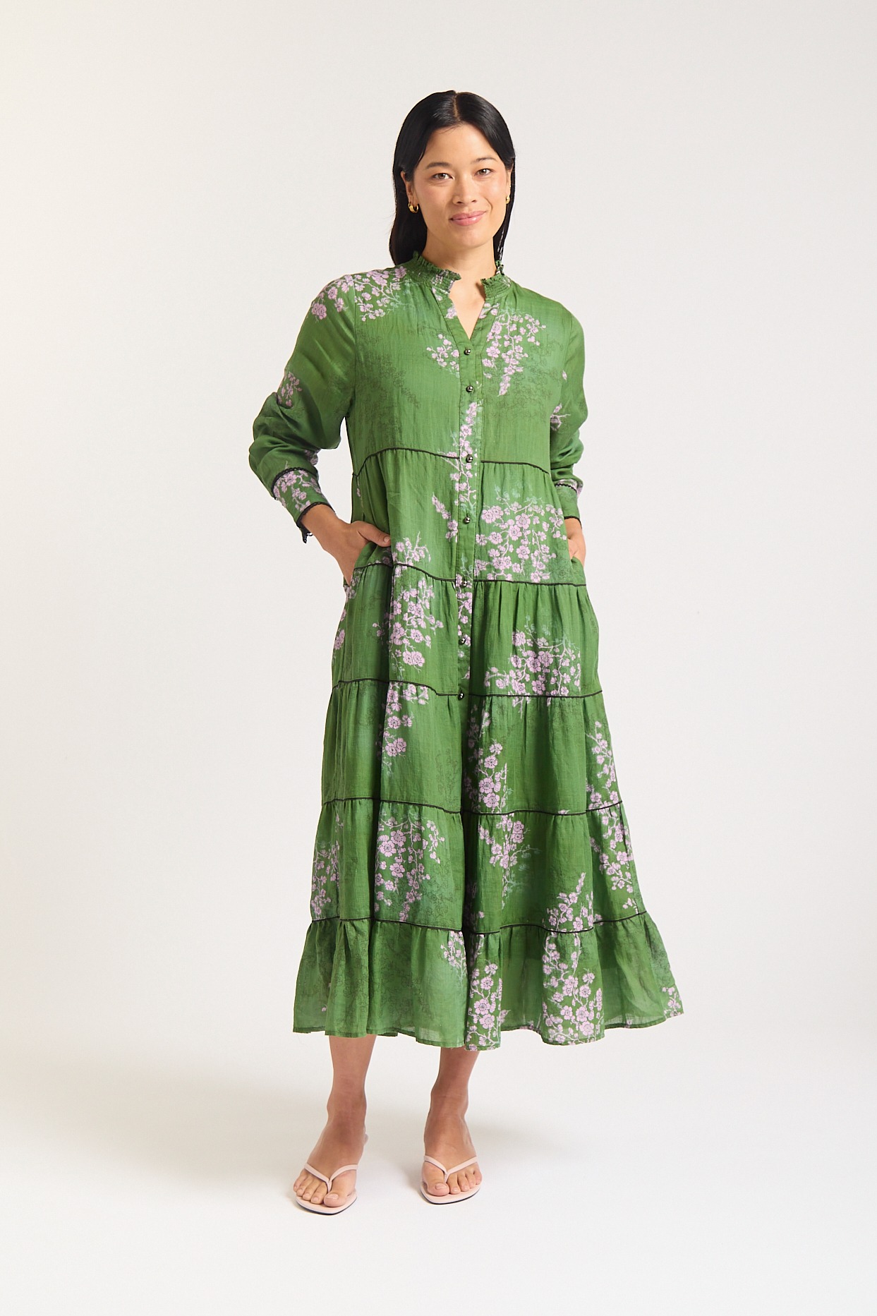 Alessandra Martina Long Sleeve Dress -Maple Print - Image 2