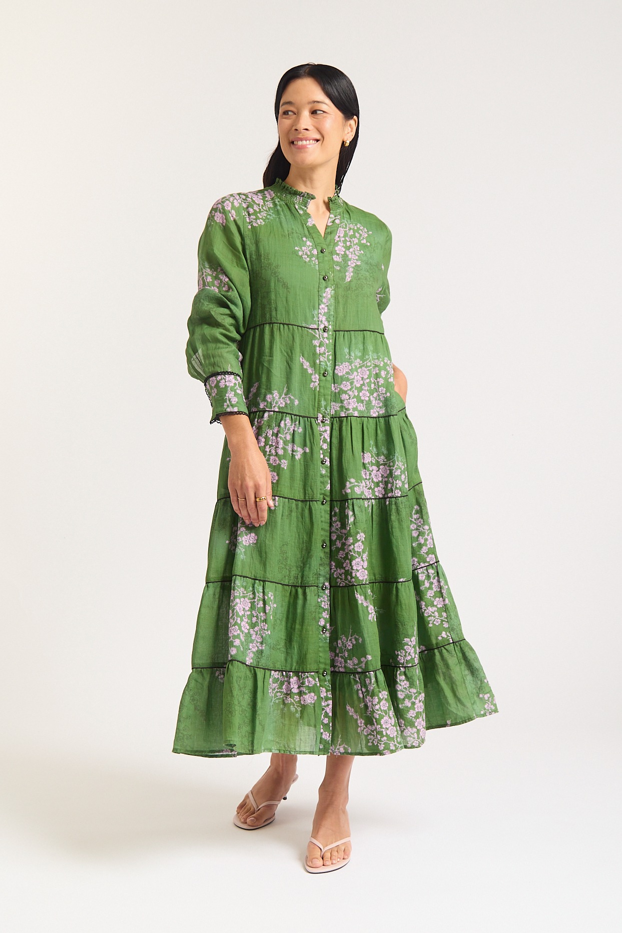 Alessandra Martina Long Sleeve Dress -Maple Print - Image 3