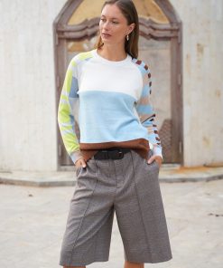 Zaket and Plover Colour Block Jumper - White