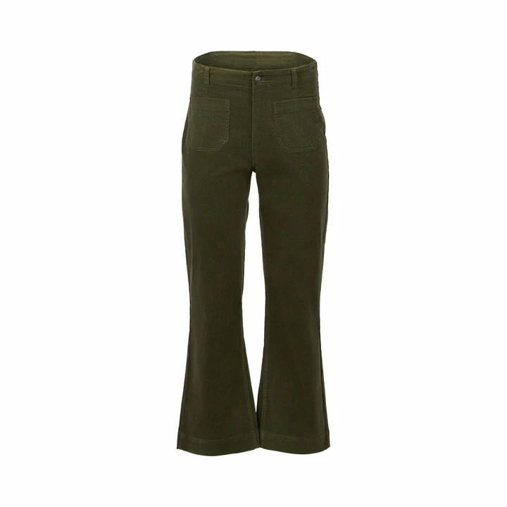 Vassalli Daily Cord Pant Wide Leg - Deep Sage - Image 4