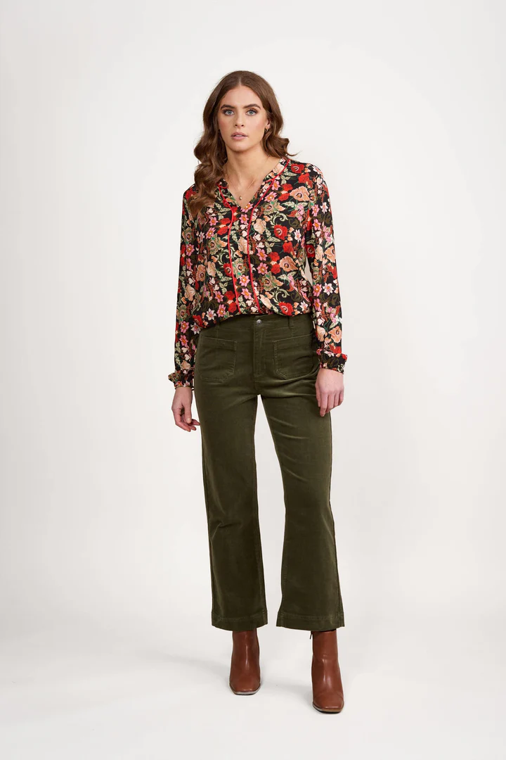 Vassalli Daily Cord Pant Wide Leg - Deep Sage