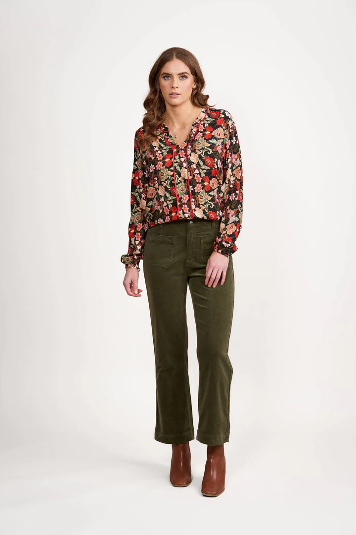 Vassalli Daily Cord Pant Wide Leg - Deep Sage - Image 2