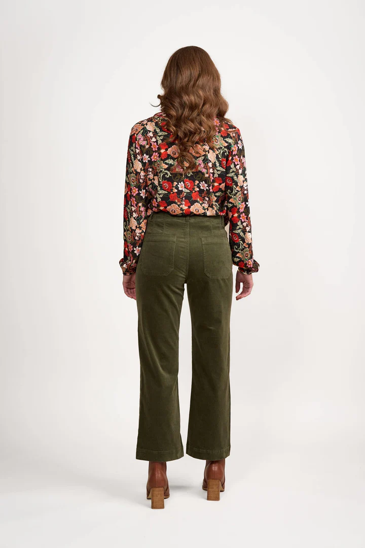 Vassalli Daily Cord Pant Wide Leg - Deep Sage - Image 3