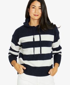 Jump Stripe Hoodie Pullover - Indigo/Snow