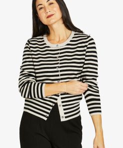 Jump Mono Stripe Cardi - Black/Barley