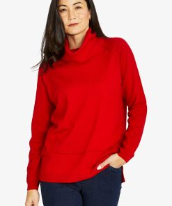 Jump Raglan Cowl Pullover - Cherry