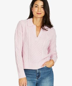 Jump Collar Pattern Pullover - Blush Mar