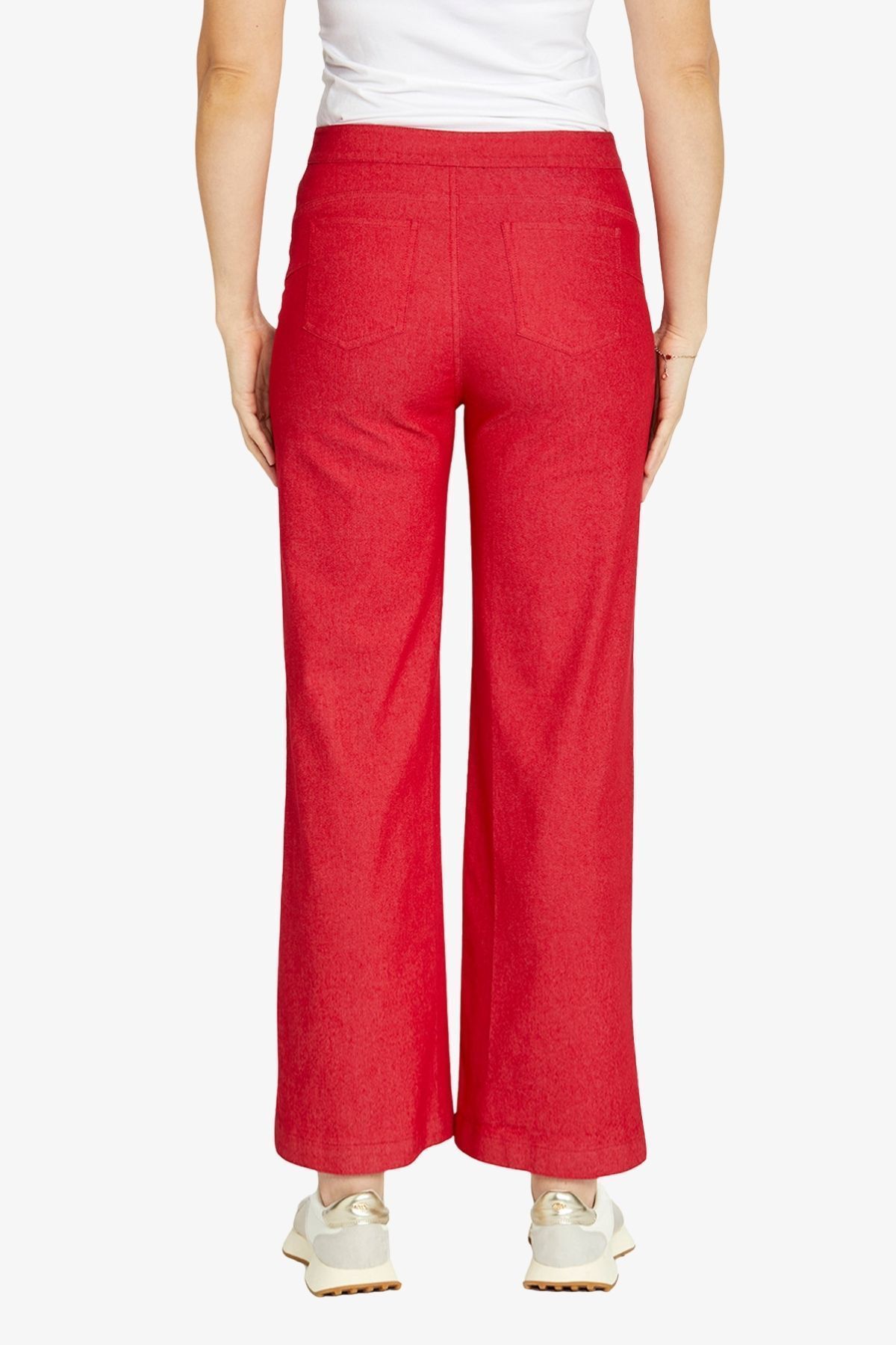 Ping Pong Wide Leg Chain Trim Pant - Red - Image 3