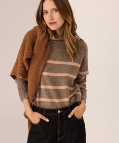 POL Astor Stripe Knit - Cedar/Blush