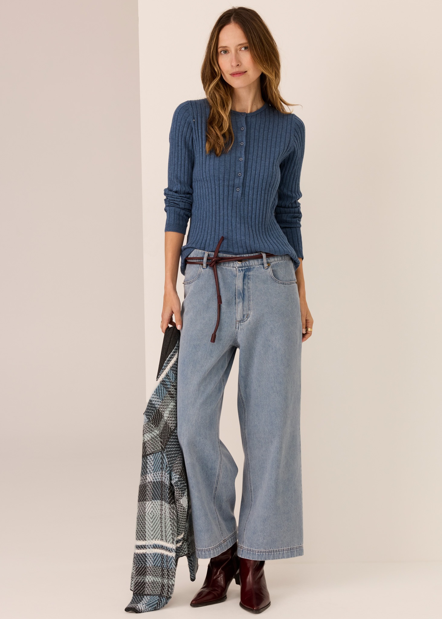 POL Andie Cropped Jean - Blue Wash