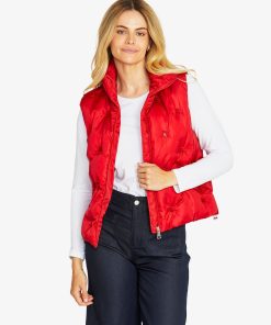 Ping Pong Marilyn Sequins Puffer Vest - Red
