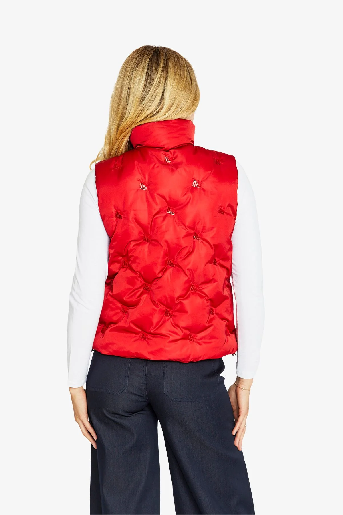 Ping Pong Marilyn Sequins Puffer Vest - Red - Image 3