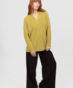 Bridge & Lord Cross Over V-Neck Pullover - Citrine