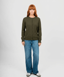 Bridge & Lord Kate Crew Neck Cardi - Olive