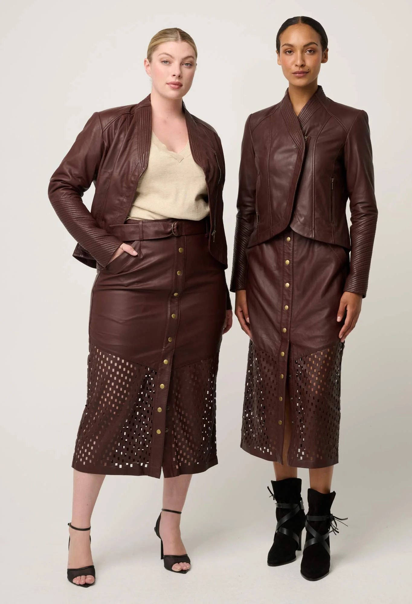 Once Was Acer Leather Shawl Jacket - Oxblood - Image 2