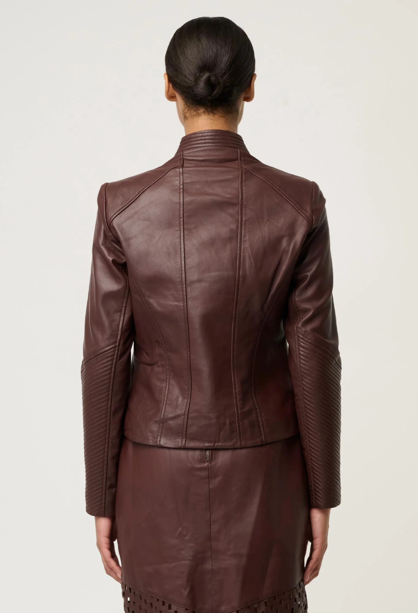 Once Was Acer Leather Shawl Jacket - Oxblood - Image 7