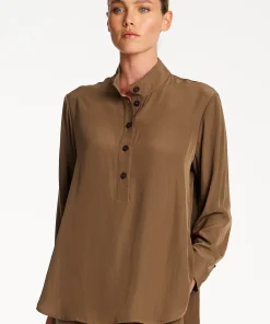 Mela Purdie Swish Tab Shirt - Chestnut