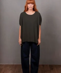 Bridge & Lord Seed Stitch Poncho - Olive