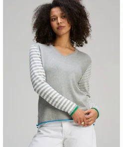 Zaket and Plover Varied Stripe Knit Jumper - Marl