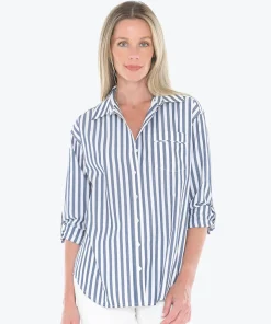 Jump Holiday Stripe Shirt - Navy/White