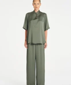 Mela Purdie Pace Pant - Sage Mirror Satin