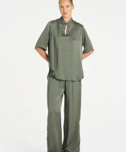 Mela Purdie Swish Tux Plaza - Sage Mirror Satin