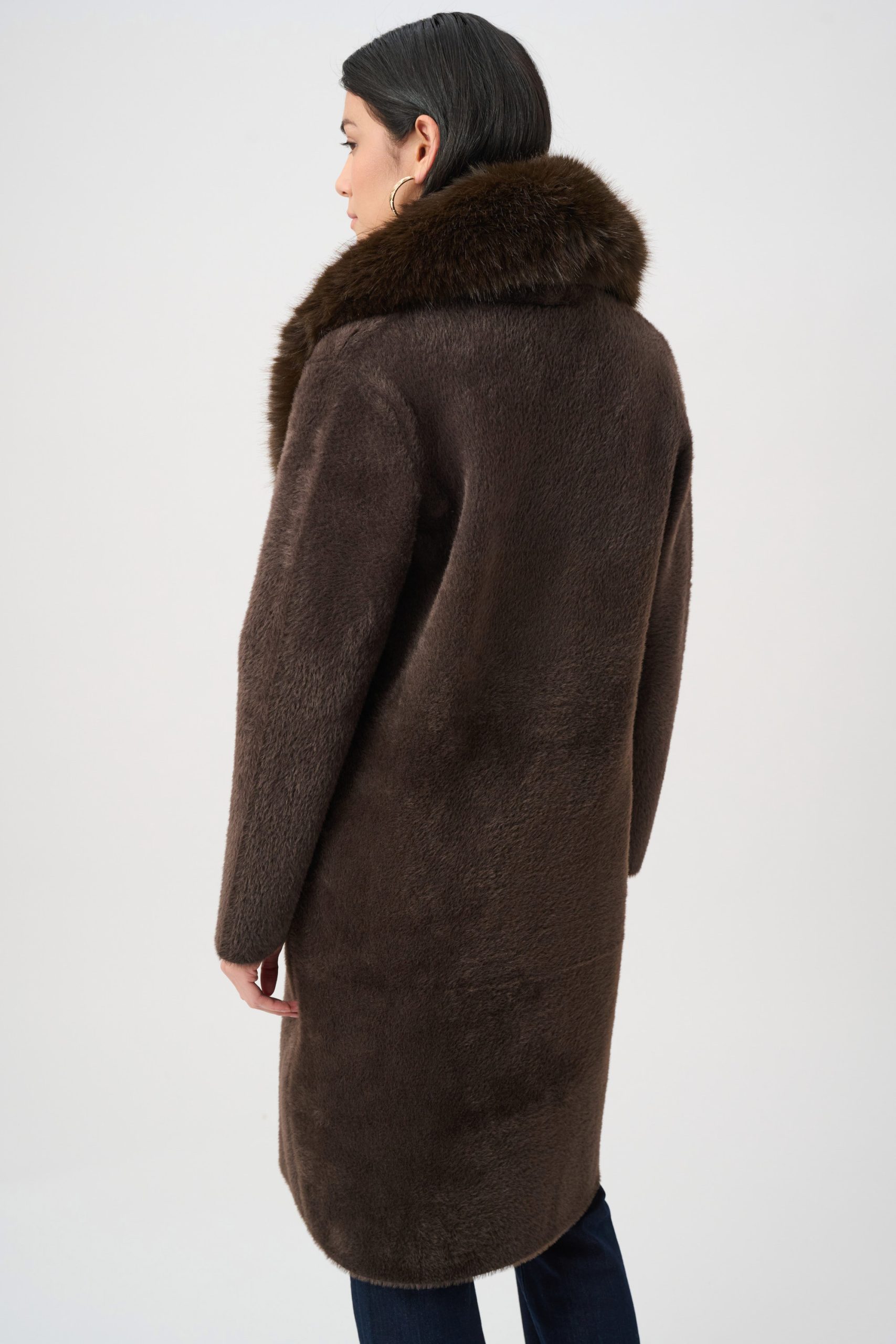 Joseph Ribkoff Feather Yarn Knit Coat - Mocha - Image 4