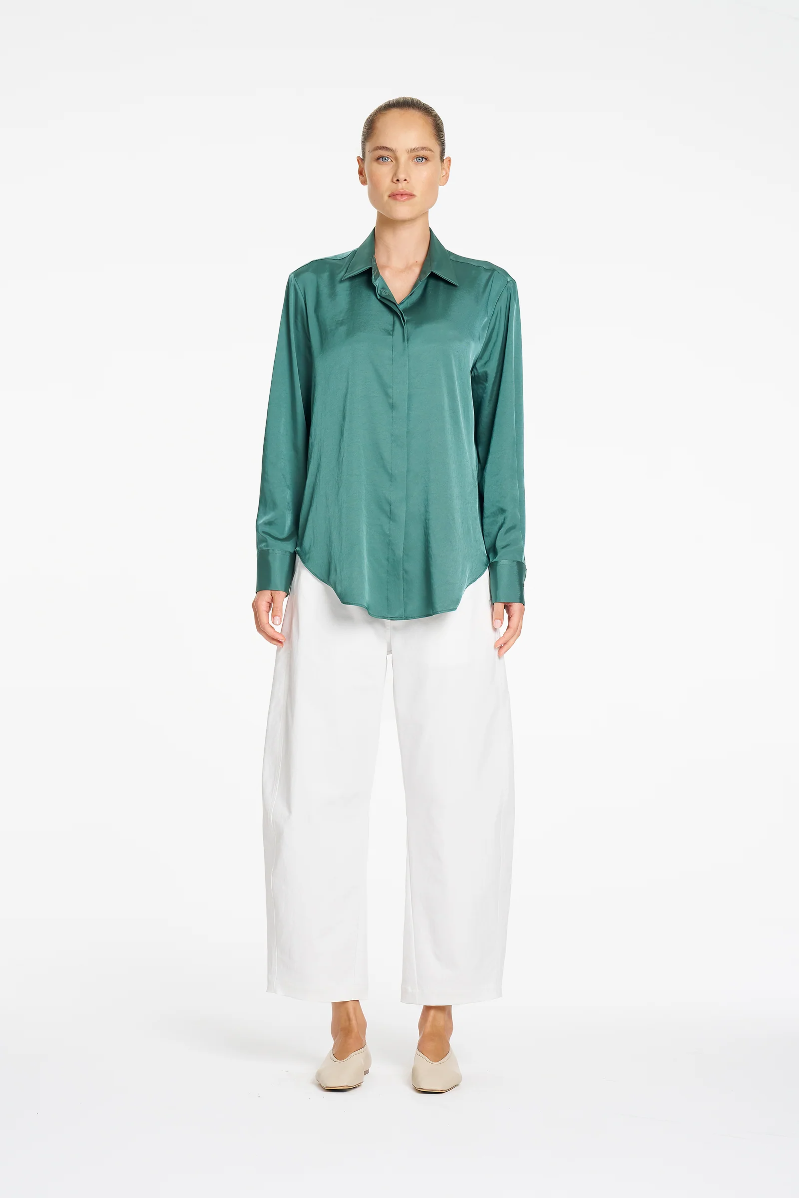 Mela Purdie Barrel Leg Pant - Ivory - Image 3