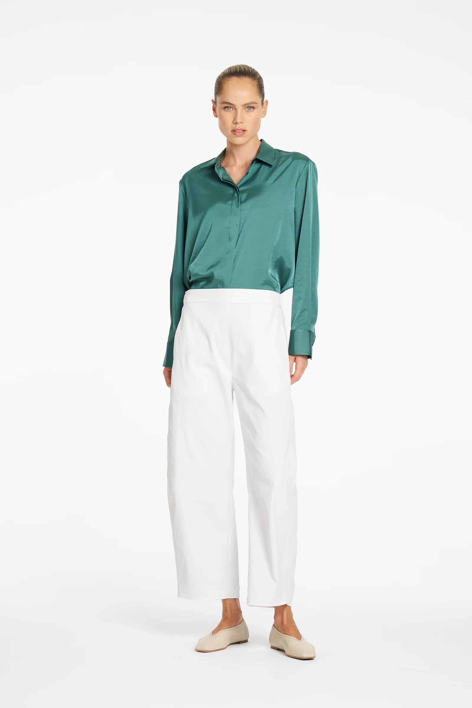 Mela Purdie Barrel Leg Pant - Ivory - Image 2