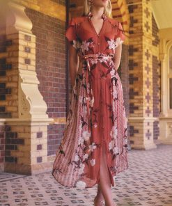 Once Was Perla Sheer Viscose Print Dress - Amber Vine