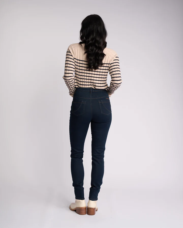 Vassalli Reign Skinny Basket Weave Pocket Jean - Indigo - Image 2