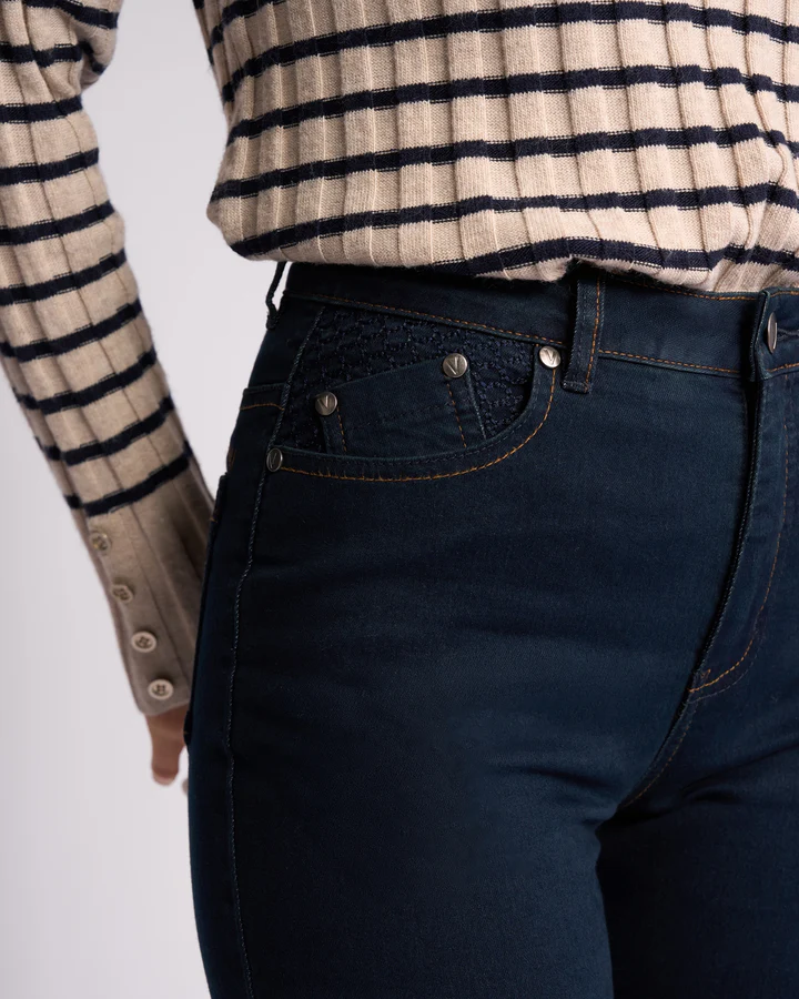 Vassalli Reign Skinny Basket Weave Pocket Jean - Indigo - Image 3
