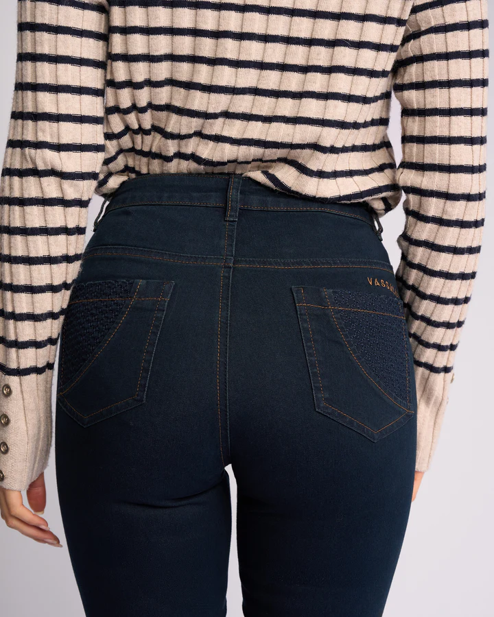 Vassalli Reign Skinny Basket Weave Pocket Jean - Indigo - Image 4