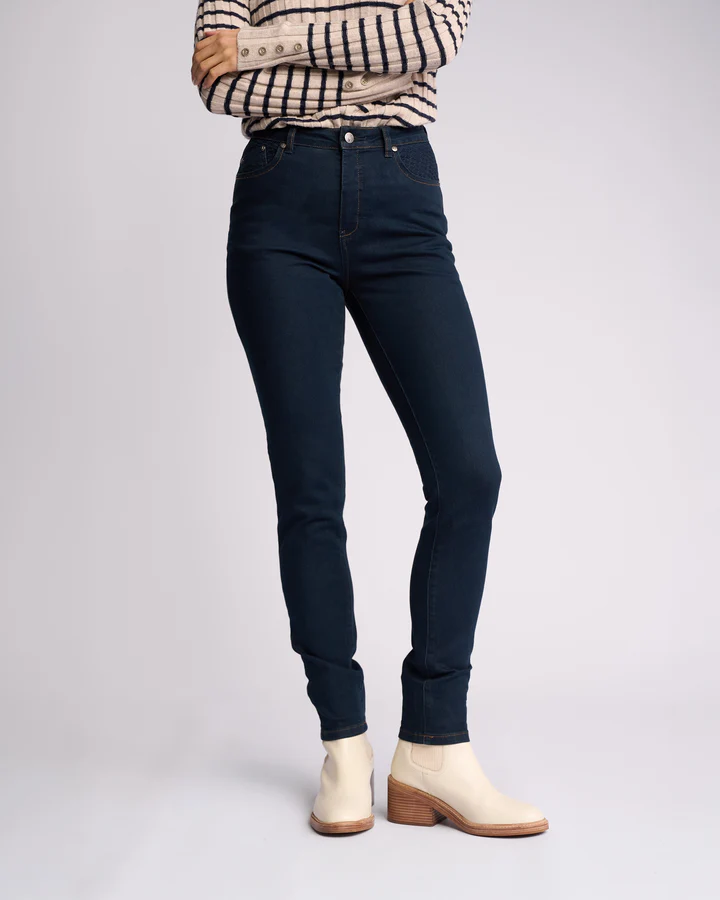 Vassalli Reign Skinny Basket Weave Pocket Jean - Indigo - Image 5