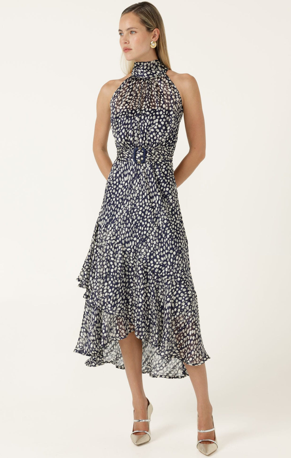 Sacha Drake Austen Dress -Navy White Spot - Image 4