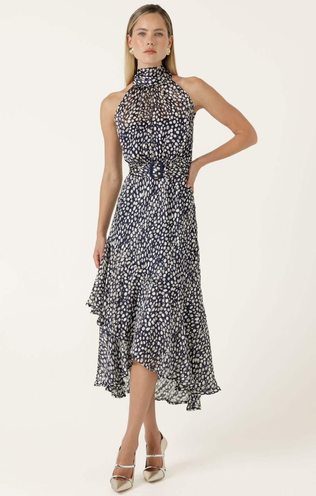 Sacha Drake Austen Dress -Navy White Spot - Image 2